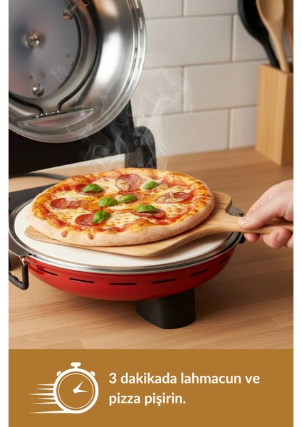 Dr.maya® | Taş Fırın Pizza Makinesi - Kırmızı modelleri