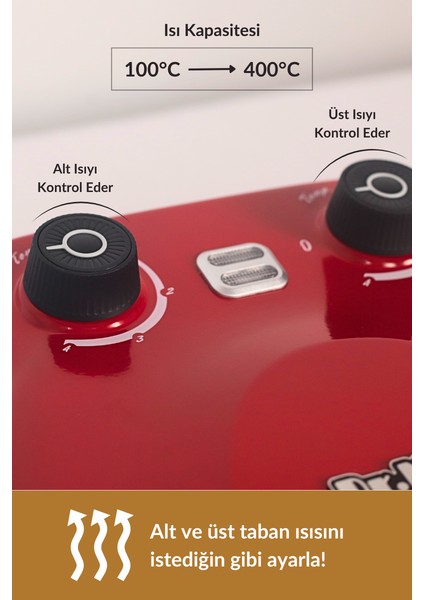 Dr.maya® | Taş Fırın Pizza Makinesi - Kırmızı