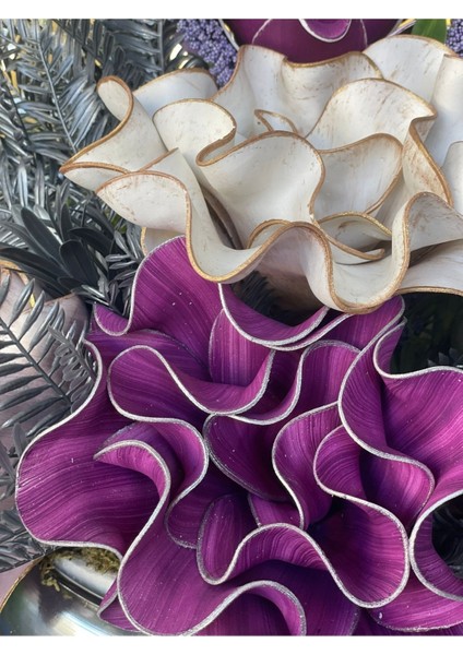 Yapay Çiçek Aranjmanlı Gümüş Vazo fırsatları