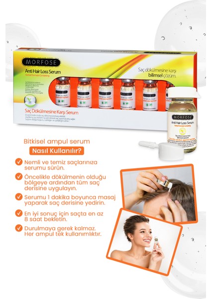 6x10ml Saç Dökülmesine Karşı Serum Unisex Kullanıma Uygun Bitkisel İçerik modelleri