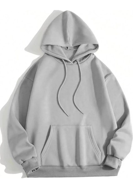 Erkek Düz Kapüşonlu Sweat - Boyalı Gri fiyatları