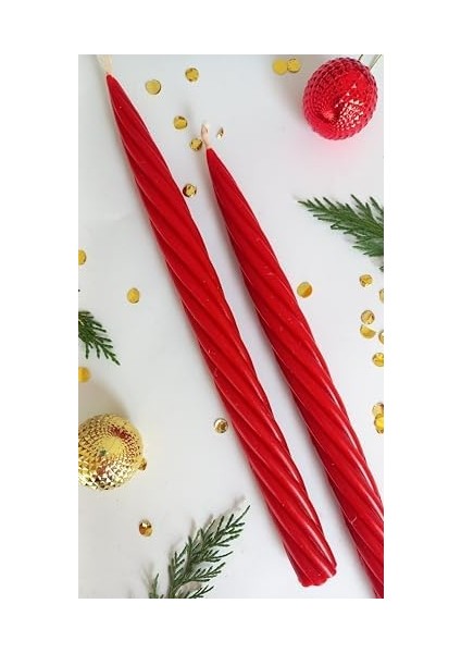 Mum Kırmızı (2 Adet 27.5cm) Kalın Şamdan Mumu Dekoratif Mum (Kırmızı) Mum fiyatları