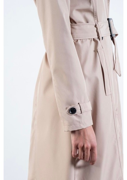 Imperatrice Kruvaze Yaka Kuşaklı Trençkot Bej