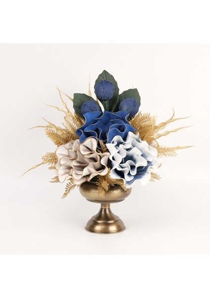 Yapay Çiçekli Antik Küçük Ayak Vazo No:7