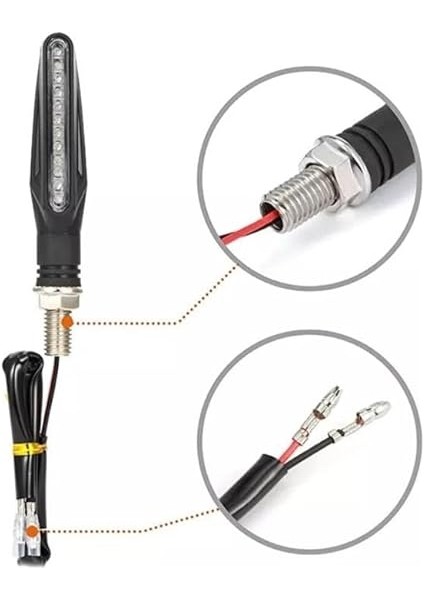 Motosiklet LED Sinyal Lambası 12V Su Geçirmez Universal Zxd-04 modelleri