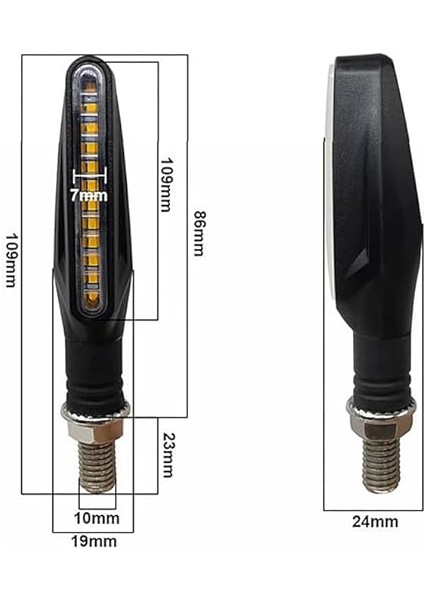 Motosiklet LED Sinyal Lambası 12V Su Geçirmez Universal Zxd-04 indirimleri