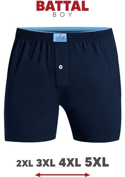 Erkek Boxer Battal Boy 3'lü Düğmeli, Süprem Kumaş (%100 Pamuk) fiyatları
