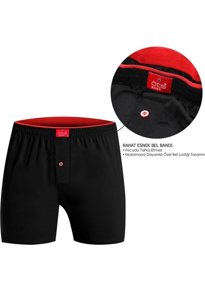 Erkek Boxer Battal Boy 3'lü Düğmeli, Süprem Kumaş (%100 Pamuk) modelleri