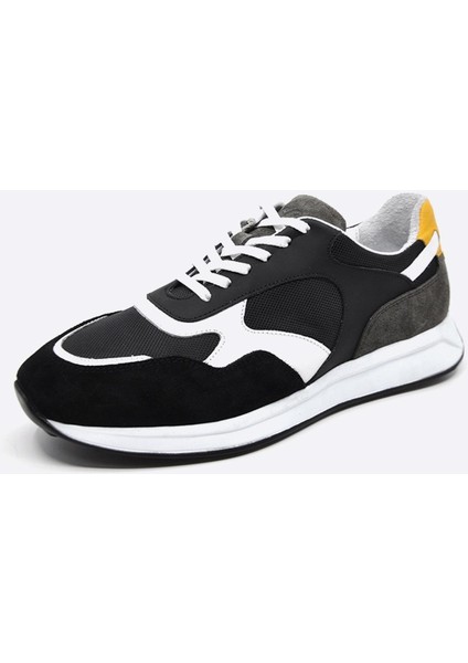 Hakiki Deri Sneaker Erkek Ayakkabı Siyah 9900 modelleri