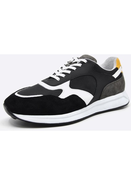 Hakiki Deri Sneaker Erkek Ayakkabı Siyah 9900