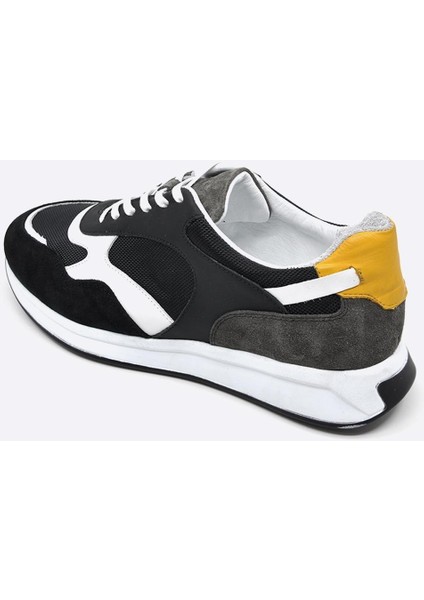 Hakiki Deri Sneaker Erkek Ayakkabı Siyah 9900