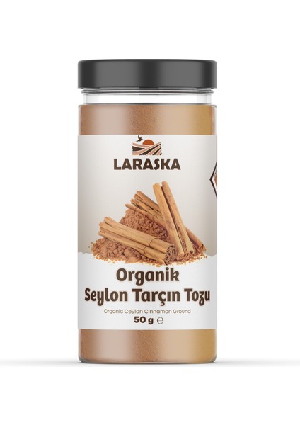 Organik Glutensiz Vegan Seylan - Seylon Tarçın Toz 50g - Organic Ceylon Cinnamon Powder 50g- Organically Certified