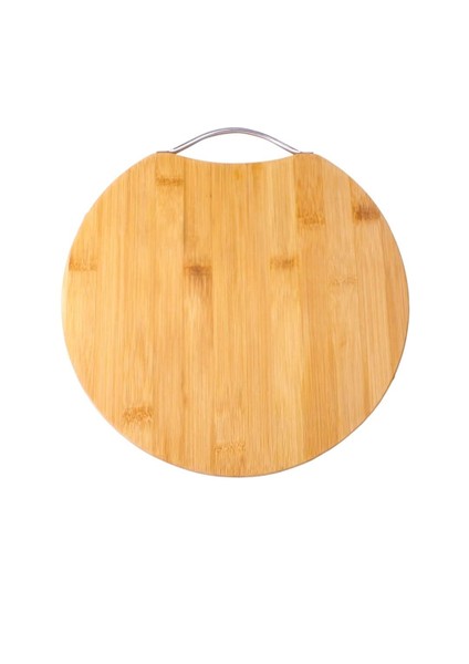 Bambu Kesim Sunum Tahtası Yuvarlak 28 * 28 * 1,5 Cm, Asma Aparatlı Kesme Tahtası, Ahşap Kesme Tahtası.