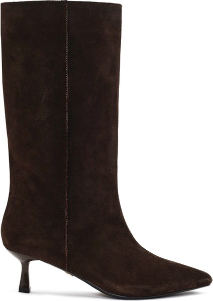 Kadın Kahverengi Ince Topuklu Süet Deri Çizme 25AFD490510