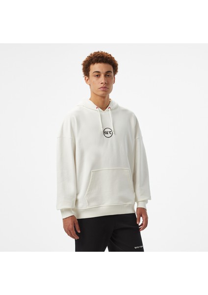 Unıted4 Motto Erkek Beyaz Hoodie