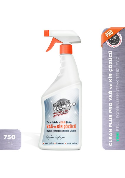 Clean Plus+ Pro Yağ ve Kir Çözücü Ultra Güçlü Mutfak Temizleyici 750 ml