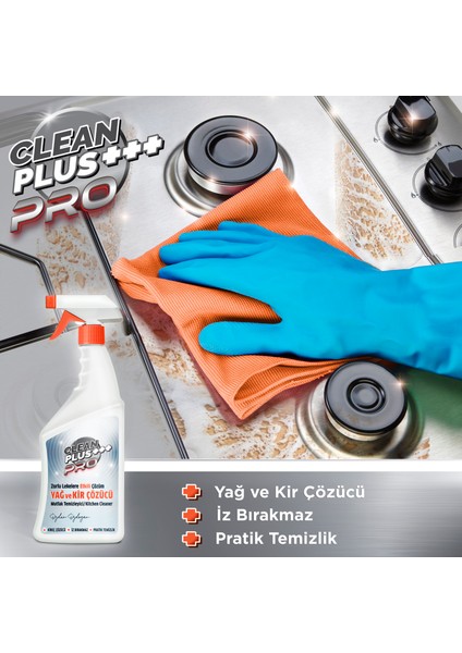 Clean Plus+ Pro Yağ ve Kir Çözücü Ultra Güçlü Mutfak Temizleyici 750 ml fırsatları