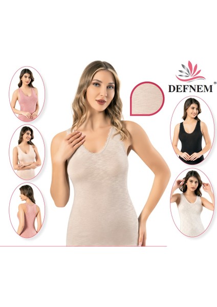 Kadın Filamlı Dantelli Kalın Askılı Atlet – Nefes Alan Özel Doku