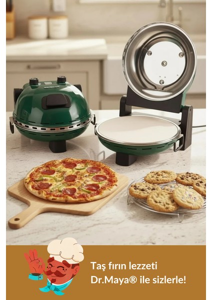 ® | Pro Plus Taş Fırın Pizza Makinesi - Yeşil