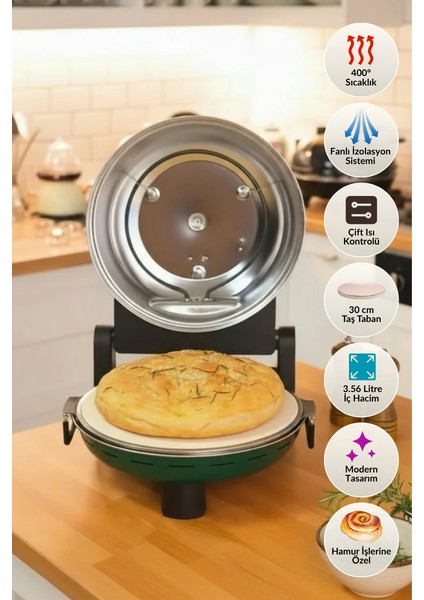® | Pro Plus Taş Fırın Pizza Makinesi - Yeşil fiyatları