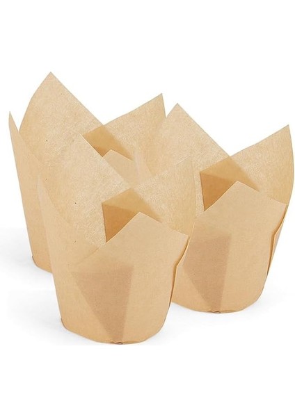 Muffin Kek Kapsülü Ince Tulip Kraft 100LÜ