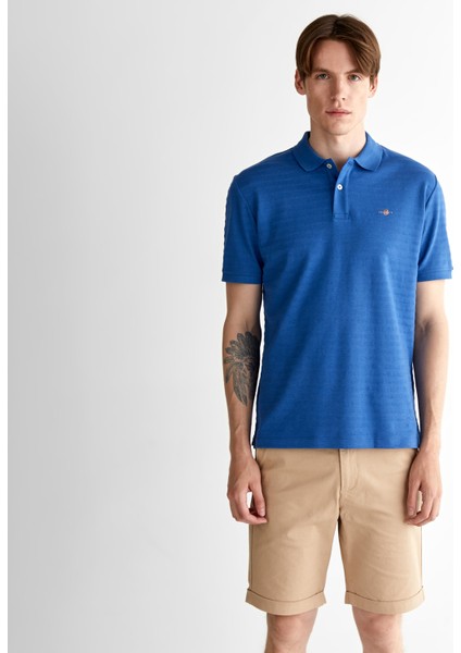 Erkek Lacivert Regular Fit Çizgili Polo