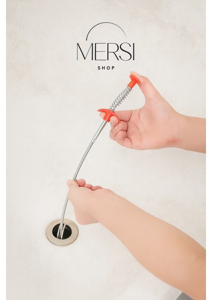 61 cm Plastik Kaplamalı Paslanmaz Çelik Lavabo Açıcı Tel — Tıkanıklık Giderme Temizleme Aparatı fiyatları