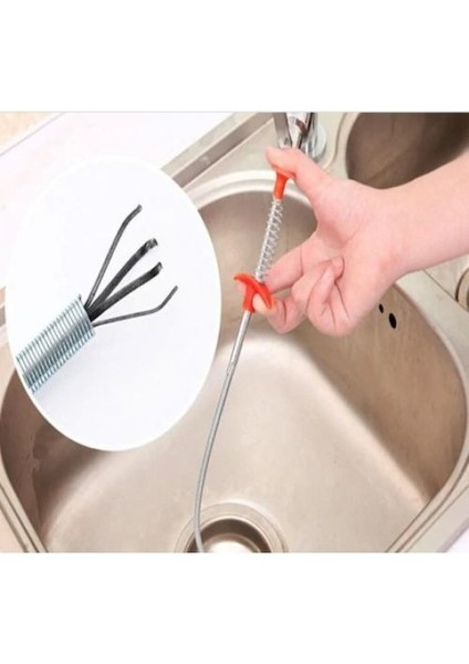 61 cm Plastik Kaplamalı Paslanmaz Çelik Lavabo Açıcı Tel — Tıkanıklık Giderme Temizleme Aparatı modelleri