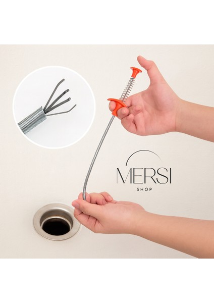 61 cm Plastik Kaplamalı Paslanmaz Çelik Lavabo Açıcı Tel — Tıkanıklık Giderme Temizleme Aparatı indirimleri