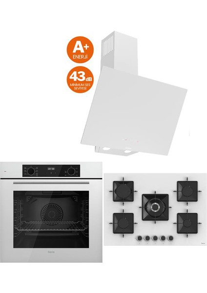 Icon Plus 75 Serisi 3lü Cam Ankastre Set (QBL63CB-SS036-D078SA)