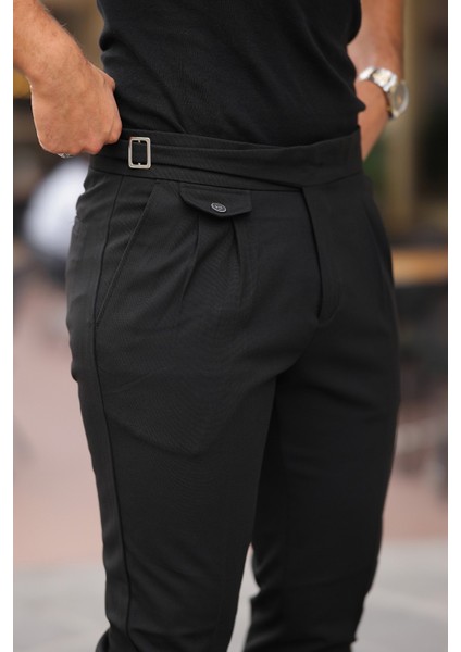 Kemer Detaylı Kuşaklı Old Money Kumaş Pantolon