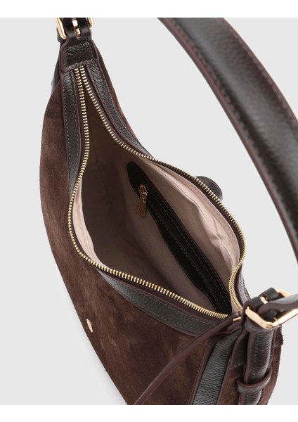 Vlasyi Hakiki Süet Floter Deri Kahverengi Kadın Omuz Çantası indirimleri