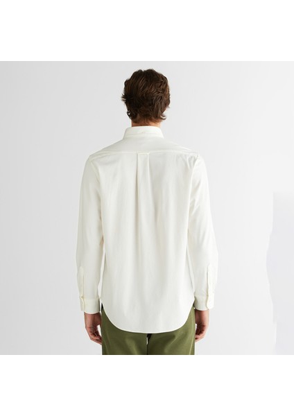Erkek Krem Regular Fit Düğmeli Yaka Gömlek fiyatları