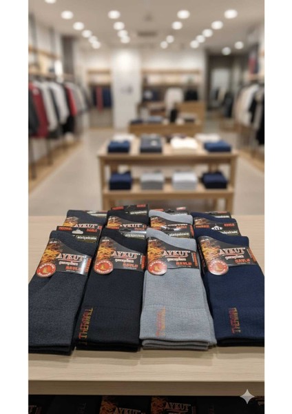 Havlu Thermal Erkek Çorap Dikişsiz 12'li Paket