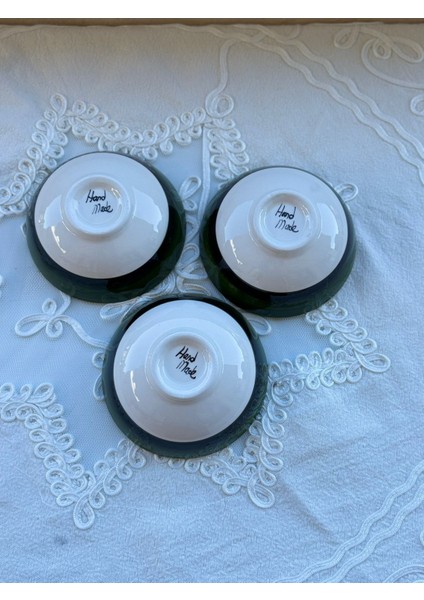 El Yapımı 3'lu 13 cm Seramik Çerezlik Sosluk Reçellik Kase fiyatları