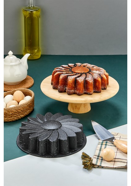 Yasemin Döküm Granit Kek Kalıbı Siyah 26 cm