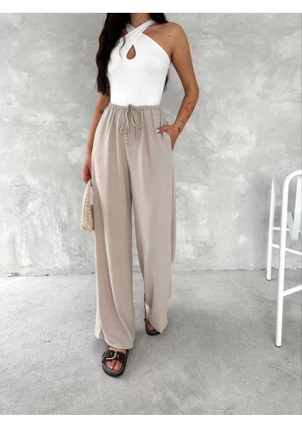 Ayrobin Oversize Kadın Pantalon - Bej fırsatları