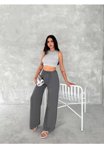 Ayrobin Oversize Kadın Pantalon - Füme indirimleri