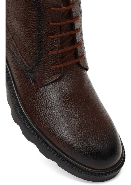 Erkek Kahverengi Fermuarlı Deri Casual Bot 25WFD6717FT