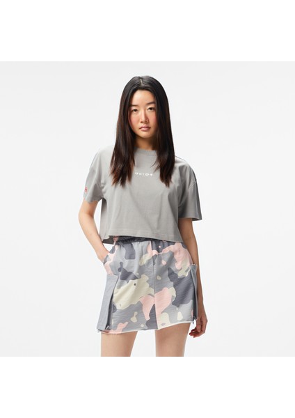 Unıted4 Classic Kadın Gri Crop T-Shirt