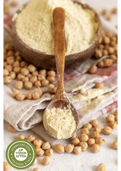 Yörem Afyon Meşhur Konya Yöresinden Taş Değirmende Öğütülmüş Glütensiz Çiğ Nohut Unu (Cicer Arietinum) | 450GR. modelleri