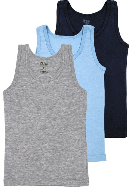 Erkek Çocuk Atlet 3'lü Ribana (%100 Pamuk)