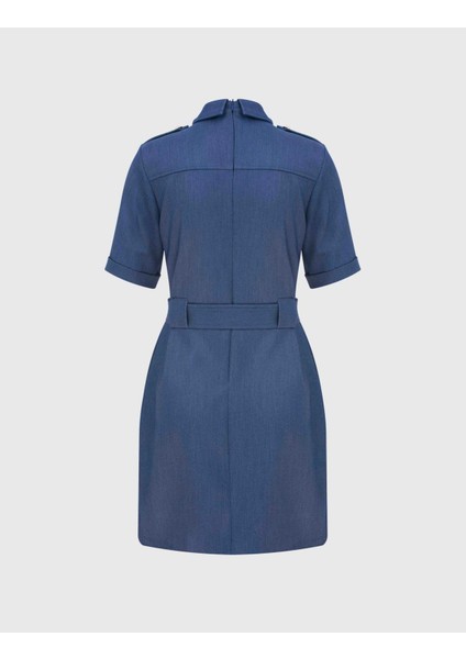 Edith Kadın Mavi Elbise
