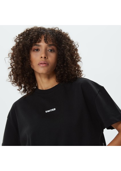 Unıted4 Classic Kadın Siyah Crop T-Shirt fırsatları