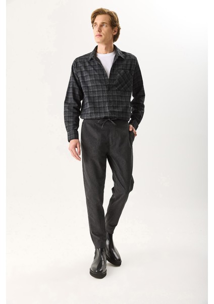 Erkek Alfred Beli Lastikli Yumuşak Dokulu Pantolon - Antrasit fiyatları