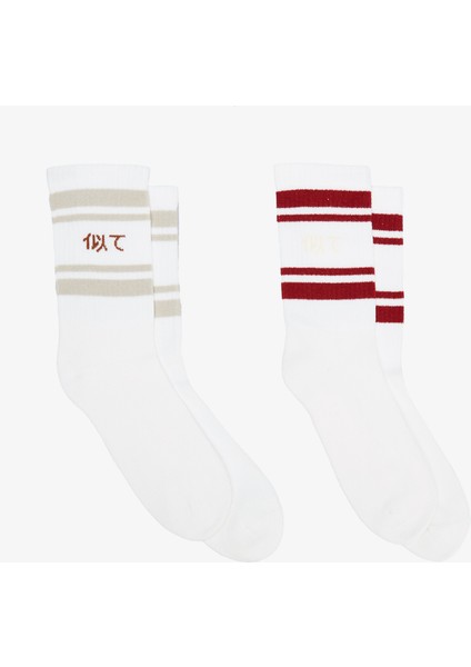 Unıted4 Erkek Beyaz 2'li Çorap