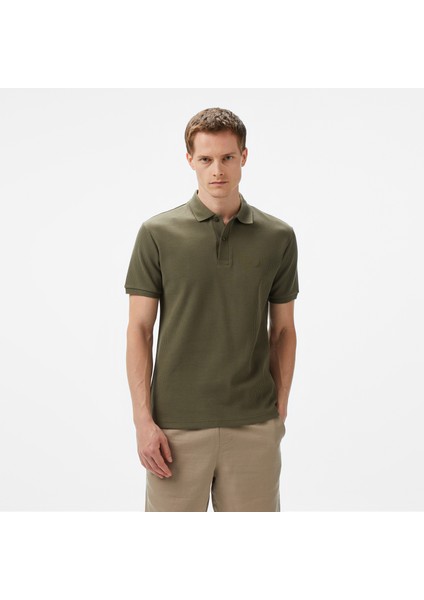 Erkek Yeşil Slim Fit Polo Yaka T-Shirt
