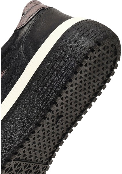 Kadın Siyah Bağcıklı Kalın Tabanlı Deri Sneaker 25AFD512614