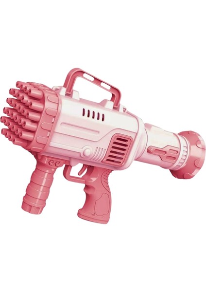 Köpük Tabancası Pilli Otomatik Roket Atar 32 Delikli Baloncuk Tabancası Bazuka Bubble Gun