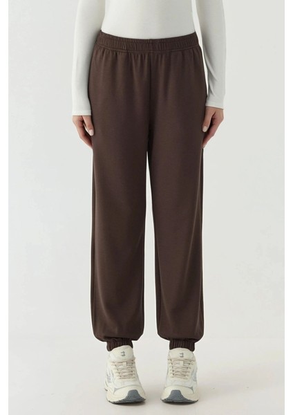 Kadın Esnek Bel Modal Touch Jogger Pantolon Kahve Kahvesi